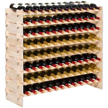 Stojący stojak na wino VEVOR ZD-25JIUJIA01, 8 poziomów, 96 butelek, 113 × 29 × 96,2 cm