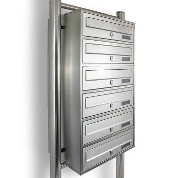 System skrzynek pocztowych LOKATORSKA 6, 6 skrzynek, 51×150×27 cm