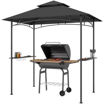 Altana grillowa Outsunny 240x150x258cm, ciemnoszara/czarna