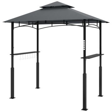 Barbecue gazebo Outsunny 243x148x248cm., dark gray/black