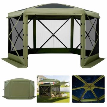 Altana VEVOR FY10X10Military Green-6, dla 6–8 osób, 6 ścian bocznych, zielona, ​​3 × 3 × 2,2 m