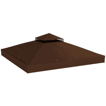 Gazebo replacement roof, Top cover, Brown, 300 × 300 cm