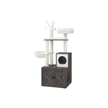 Cat scratching post 81.6x61.2x140cm., black/tan color