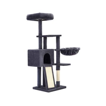 Drapak dla kota 135 cm z legowiskiem, ciemnoszary