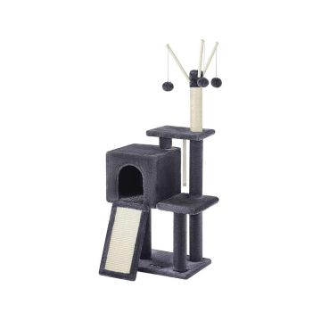 Cat scratching post 118 cm high with toys