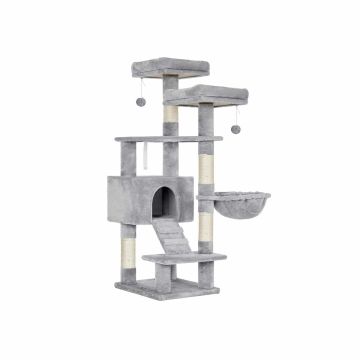 Cat scratching post 125 cm high, light gray