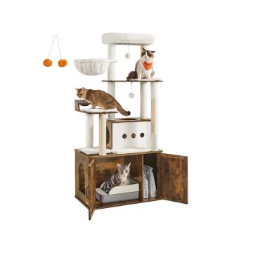 Cat scratching post 80x49x170cm., white/brown