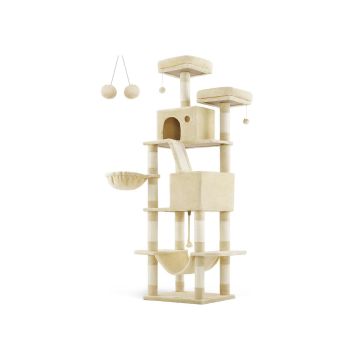 Cat scratching post 111x58.5x206cm., beige/cream color