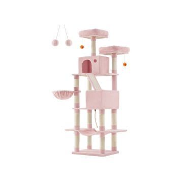 Cat scratching post 111x58.5x206cm., black/pink