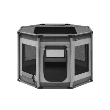Dog playpen 112x112x76cm., gray/black