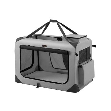 Torba transportowa dla psa 102x69x69cm, szaro-czarna