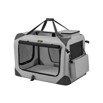 Torba transportowa dla psa 81x58x58cm, szaro-czarna