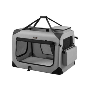 Torba transportowa dla psa 91x63x63cm, szaro-czarna
