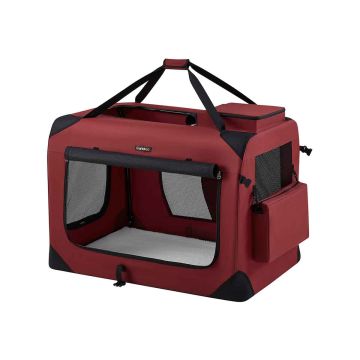 Torba transportowa dla psa 91x63x63cm, czerwono-czarna