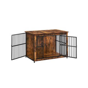 Klatka dla psa 98x65x69cm, brązowo-czarna