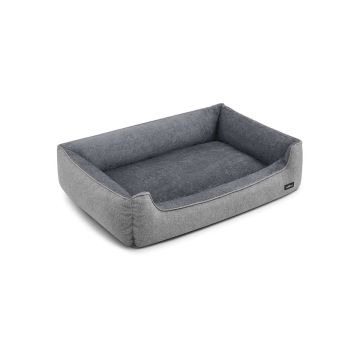 Large dog bed with raised edges 120 x 90 x 30 cm, light gray