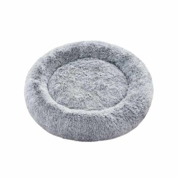 Fluffy animal bed 100 cm, gray