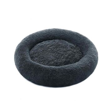 Fluffy animal bed 100 cm, dark gray