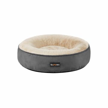 Pet bed with washable cover, dark grey