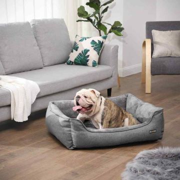 Washable dog bed 90 cm gray