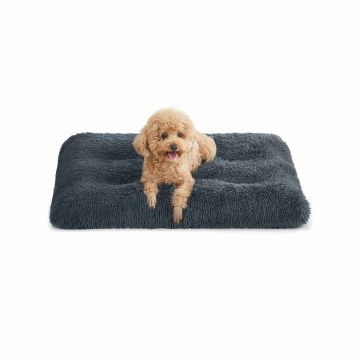 Fluffy dog ​​bed 80 x 50 cm, dark gray