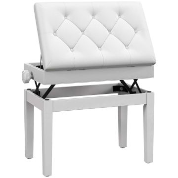 Piano bench, with storage compartment, 54.5 × 48–58 × 33 cm