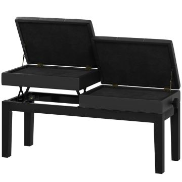Piano bench, 2 seats, 105 × 48–58 × 37 cm