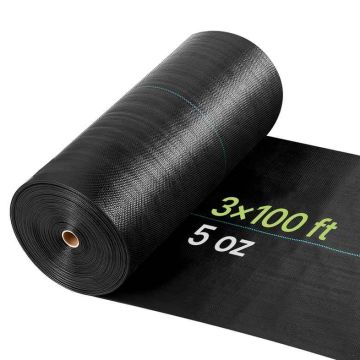 Tkanina przeciwchwastowa VEVOR 3*100FT168, czarna, 0,9 × 30,5 m