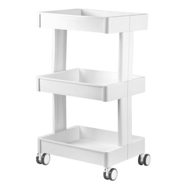 Plastic table, 3 shelves