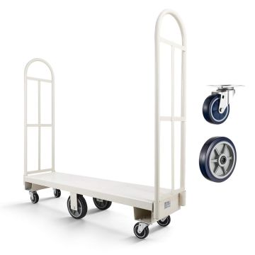 Wózek platformowy VEVOR TC4828S, 6 kół, 153,5 × 23,5 × 46 cm