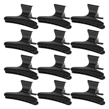 Hair clips ACTIVESHOP, 12 pcs, Black