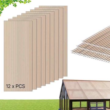 Panele dachowe z poliwęglanu VEVOR PC6-12-1, 12 szt., 1520 × 610 mm