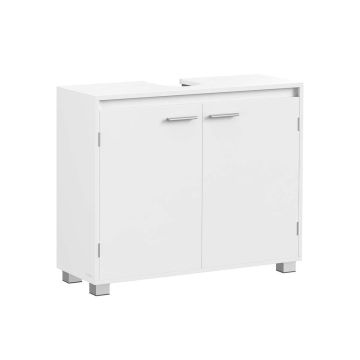 Szafka pod umywalkę VASAGLE BBK515W01, 2 półki, 30 × 80 × 60 cm