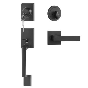Front door handle and latch set VEVOR DT1103-BLK, left/right, single cylinder
