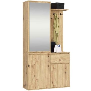 Zestaw mebli do przedpokoju AKORD Fabryka Mebli ENTRO, kolor dąb, 95 × 183 × 35 cm