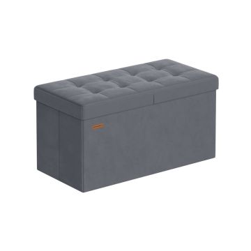 Ławka do przedpokoju SONGMICS, pojemność 89 l, szara, 38 × 38 × 76 cm