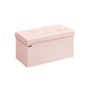Банкетка для прихожей SONGMICS, с ящиком, 89 л, Розовый, 76 × 38 × 38 см
