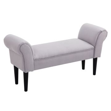 Ławka do przedpokoju ze schowkiem, szara, 102 × 51 × 36 cm