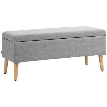 Ławka do przedpokoju, ze schowkiem, szara, 110 × 45 × 39 cm