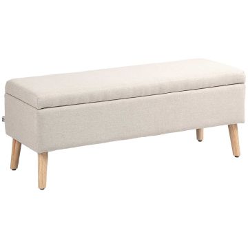 Ławka do przedpokoju, ze schowkiem, piaskowa, 110 × 45 × 39 cm