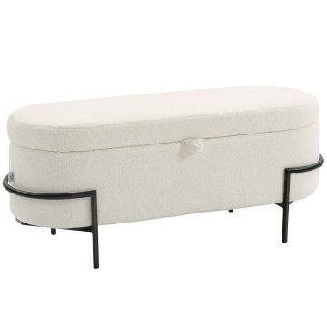 Ławka do przedpokoju ze schowkiem, Sand, 114,5 × 48 × 40 cm