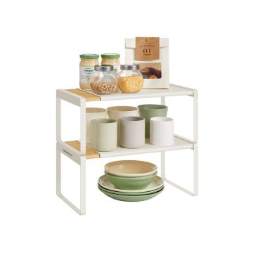 Półki na przyprawy SONGMICS HOME KCS051N01, 2 szt., beżowo-biały