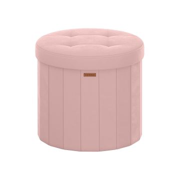 Puf SONGMICS ze schowkiem, 65 l, różowy, Ø 46 × 45 cm