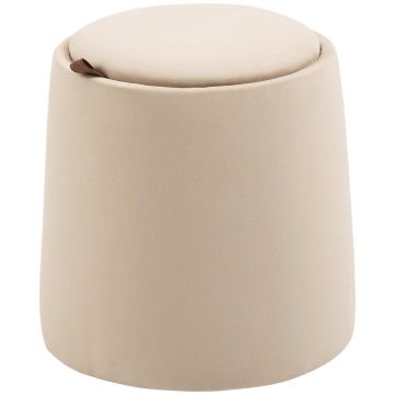 Puf z pojemnikiem Homcom 44x47,5cm, beżowy