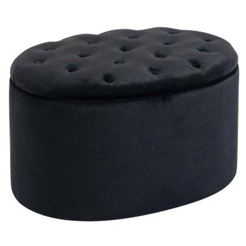 Puf z pojemnikiem Homcom 71x52x42cm., czarny
