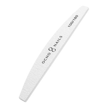 Crescent-shaped nail files OCHO NAILS, 10 pcs., 100/180 grit