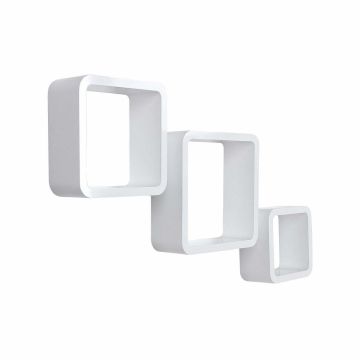 Wall shelf set, 3 pieces, white