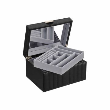 Jewelry box with mirror, black