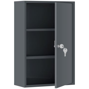 Lockable wall-mounted medicine cabinet, 3 shelves, 40 × 60 × 18 cm