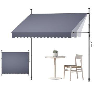 Markiza ręczna VEVOR SDA300120-S, regulowana wysokość, 300 × 110–150 × 210–310 cm